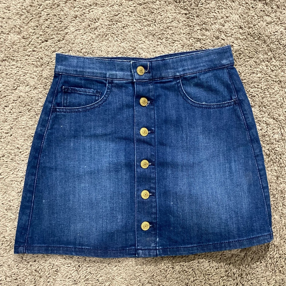 Mini Denim Button Skirt